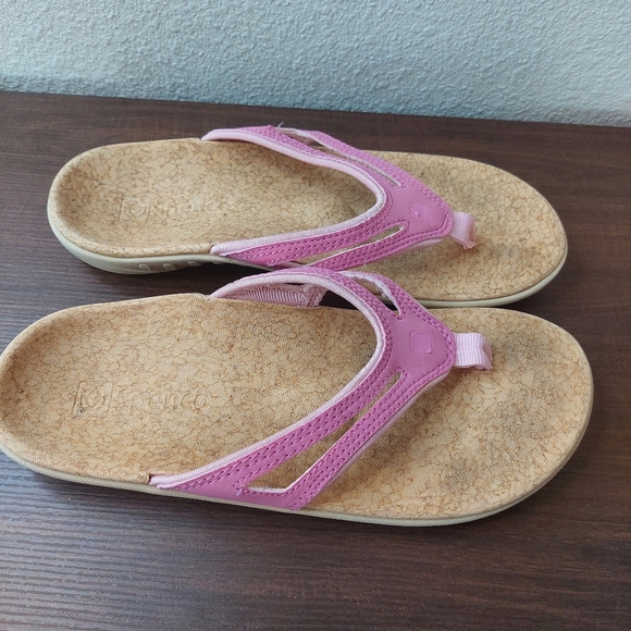 Spenco Yumi Silver Pink Supportive Ortho Flip Flop Sandals Size 7 - Picture 2 of 6